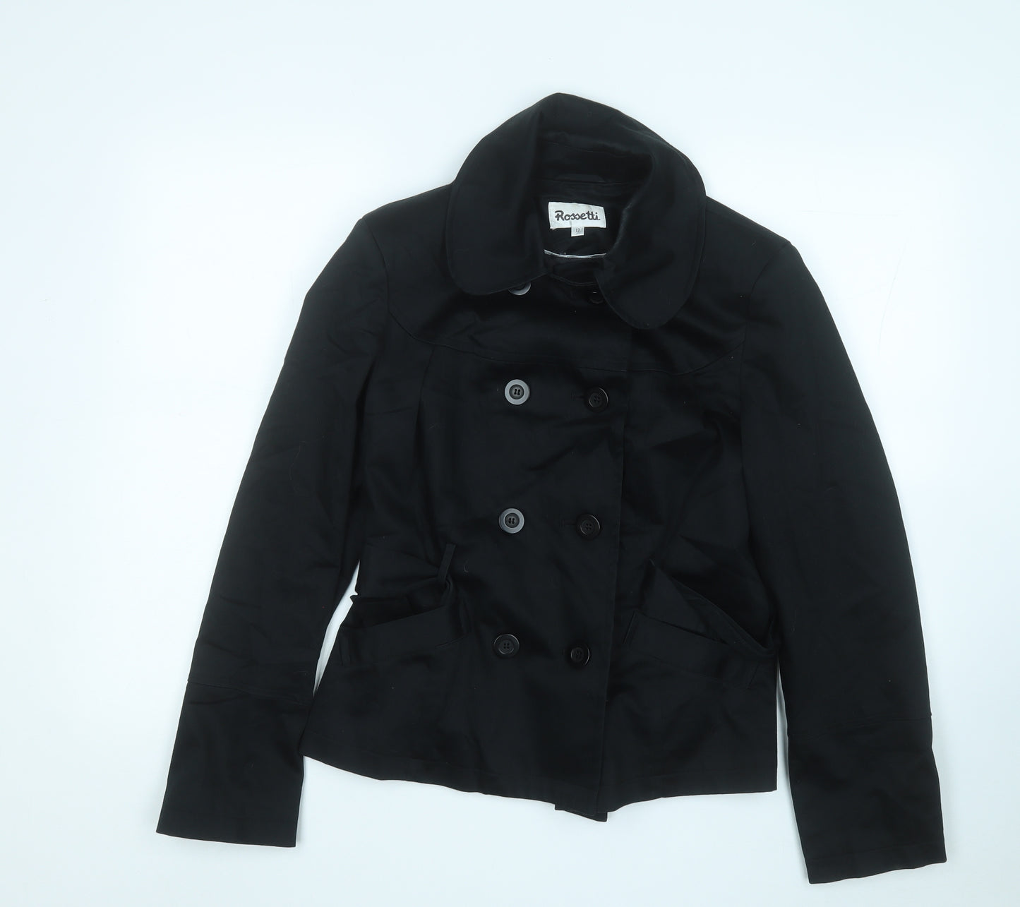 Rossetti Womens Black   Trench Coat Coat Size 12