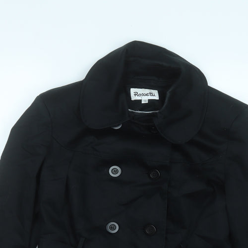 Rossetti Womens Black   Trench Coat Coat Size 12