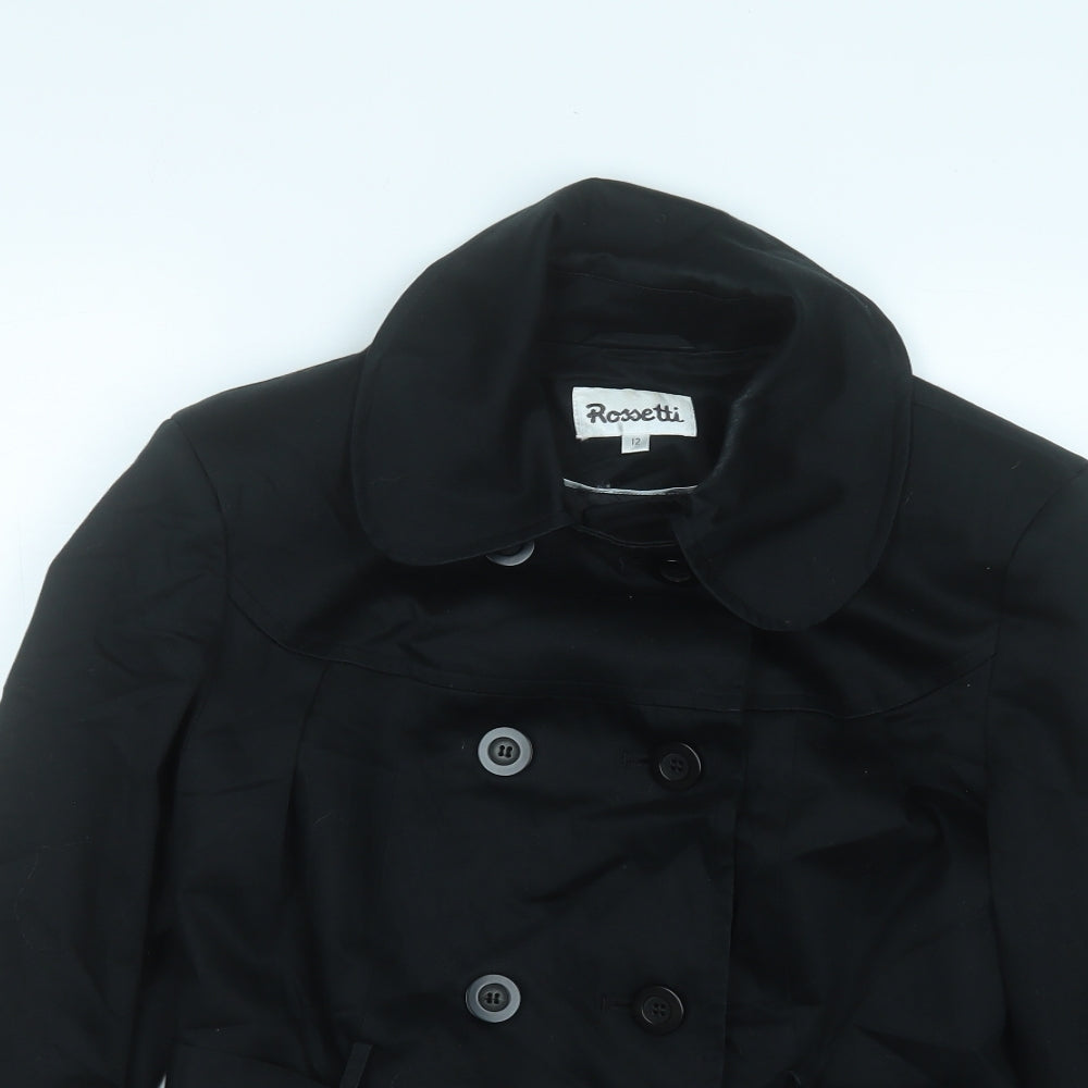 Rossetti Womens Black   Trench Coat Coat Size 12