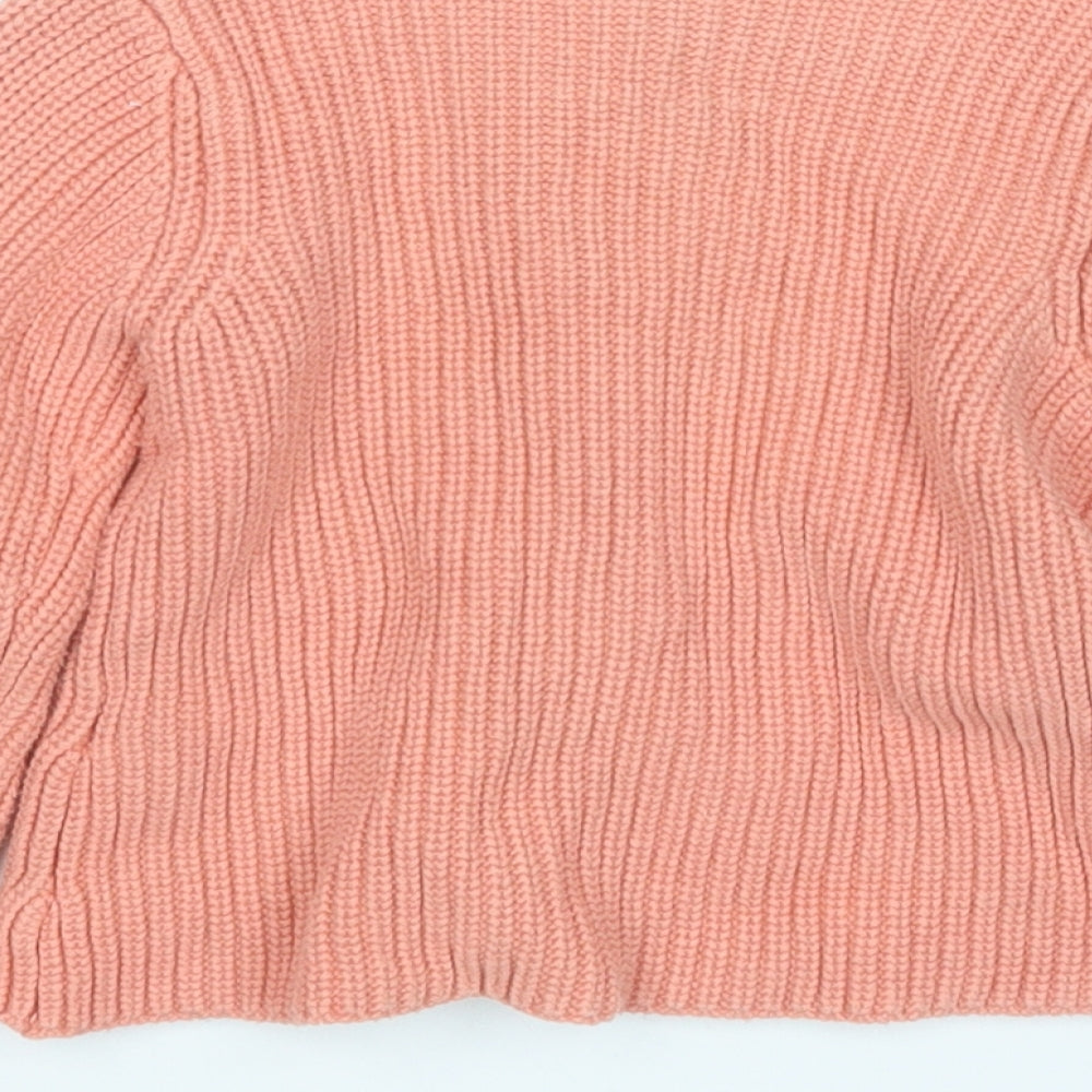 River Island Girls Pink Round Neck  Cotton Cardigan Jumper Size 2-3 Years
