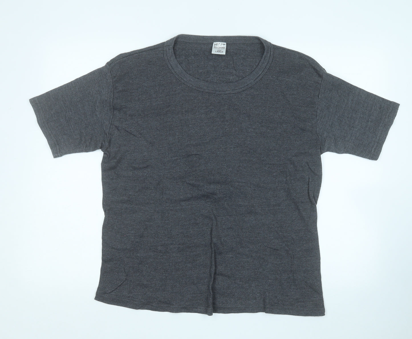 HEAT MACHINE Womens Grey Round Neck  Acrylic Pullover Jumper Size L