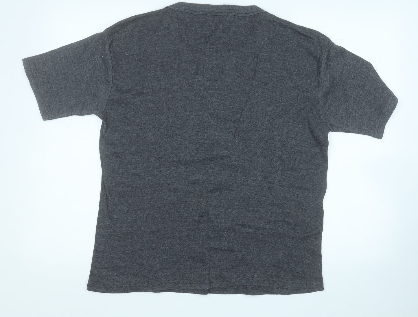 HEAT MACHINE Womens Grey Round Neck  Acrylic Pullover Jumper Size L