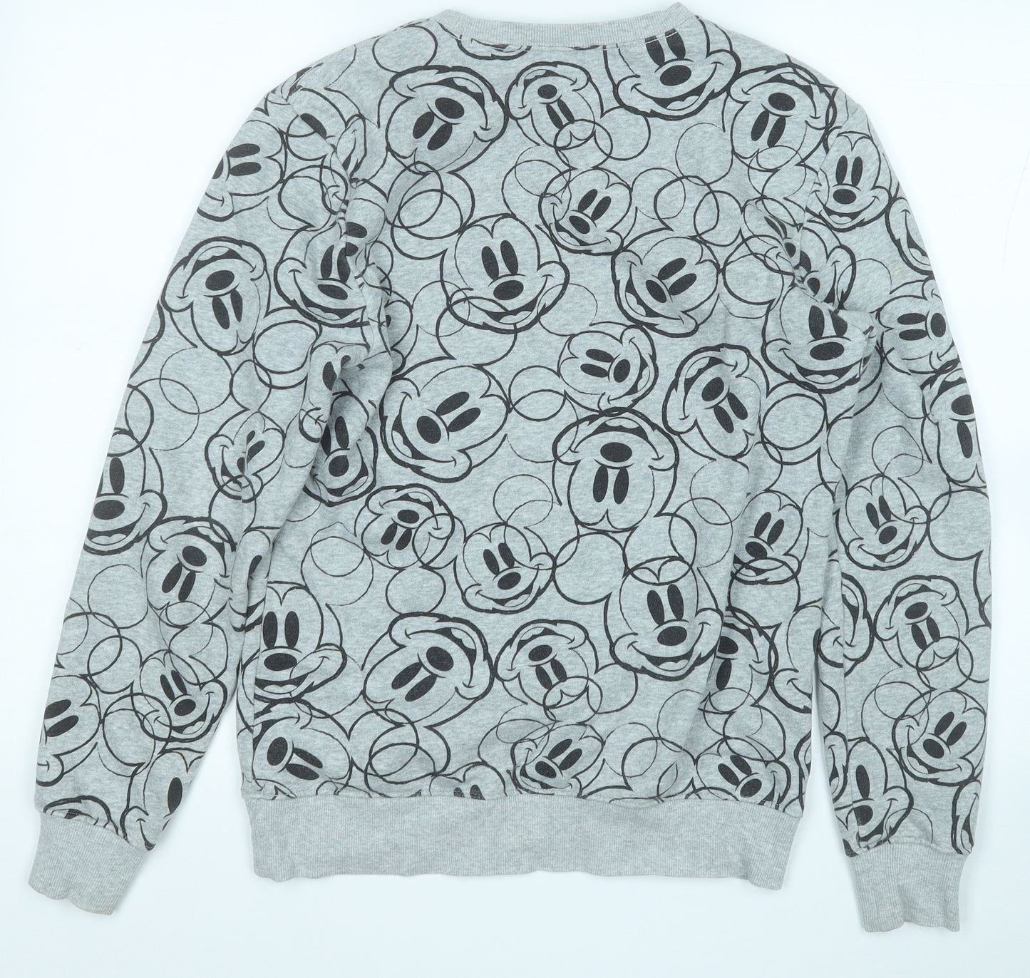 Divided by H&M Womens Grey Geometric Cotton Henley Sweatshirt Size XS   - Minnie Mouse