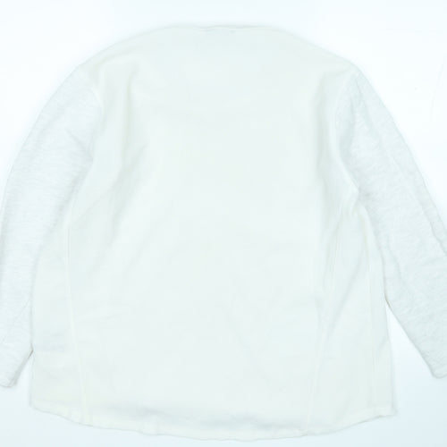 Zara Womens Grey Round Neck  Cotton Pullover Jumper Size M