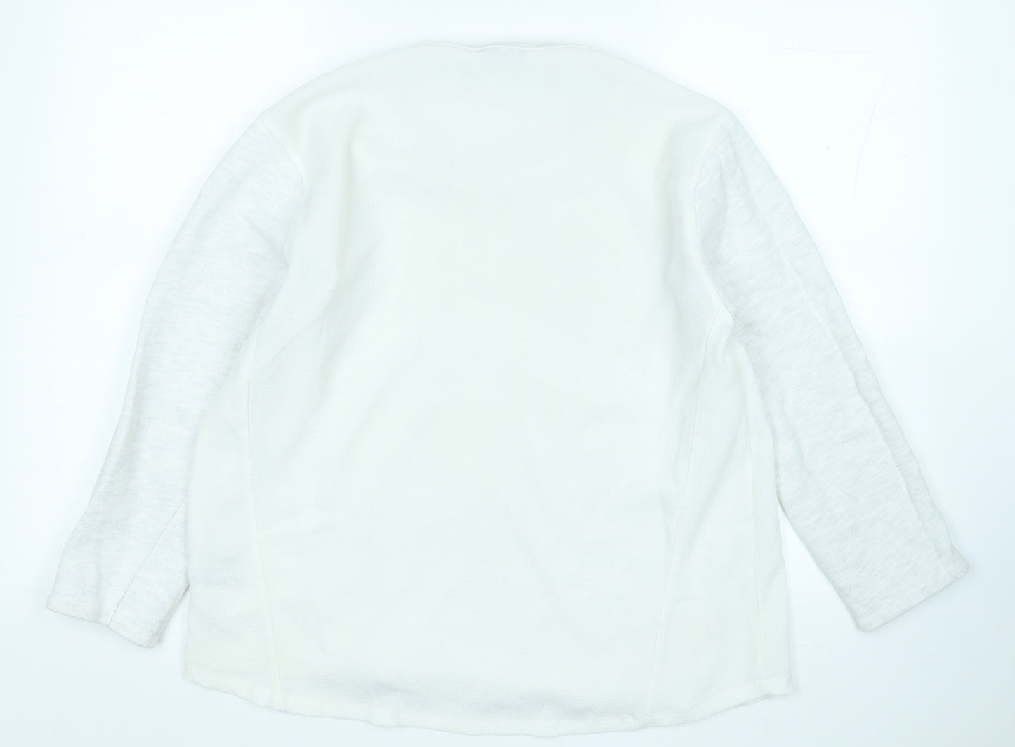 Zara Womens Grey Round Neck  Cotton Pullover Jumper Size M