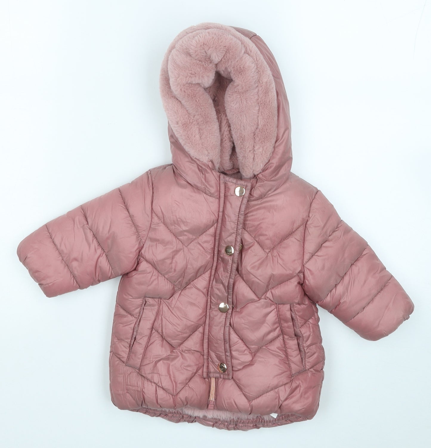 NEXT Girls Pink   Puffer Jacket Coat Size 3-6 Months