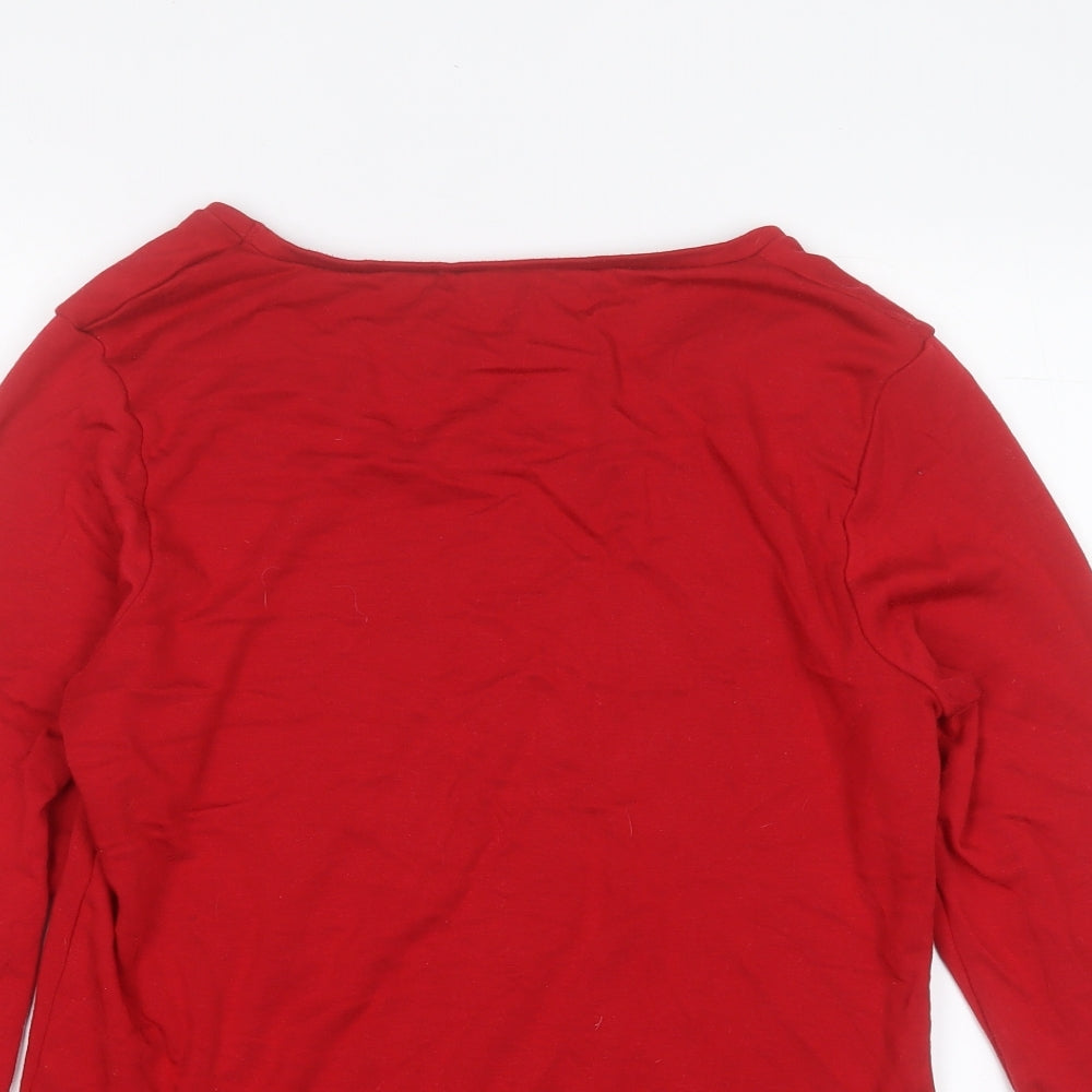 Heatgen Plus Womens Red Round Neck  Acrylic Pullover Jumper Size 18