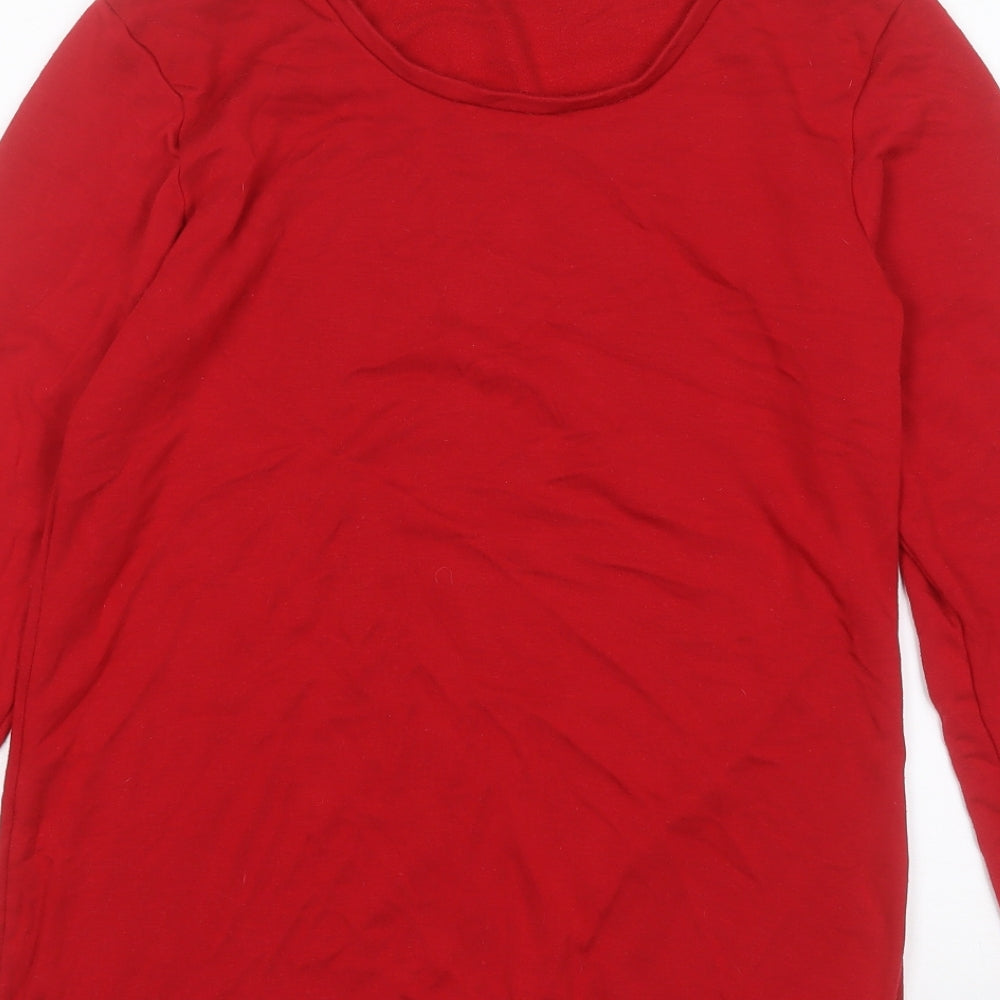 Heatgen Plus Womens Red Round Neck  Acrylic Pullover Jumper Size 18