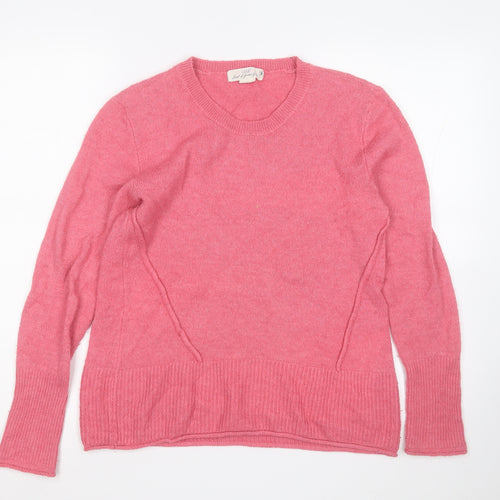 H&M Womens Pink Round Neck  Acrylic Pullover Jumper Size M