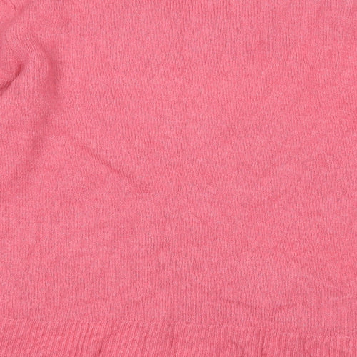 H&M Womens Pink Round Neck  Acrylic Pullover Jumper Size M