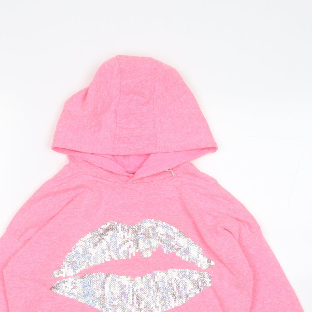 Primark Girls Pink  Polyester Pullover Hoodie Size 12-13 Years