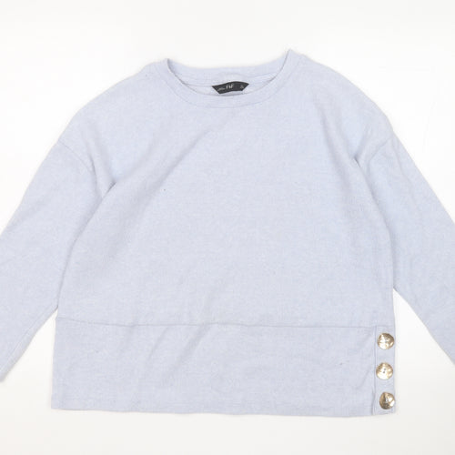 F&F Womens Blue Round Neck  Polyester Pullover Jumper Size 10