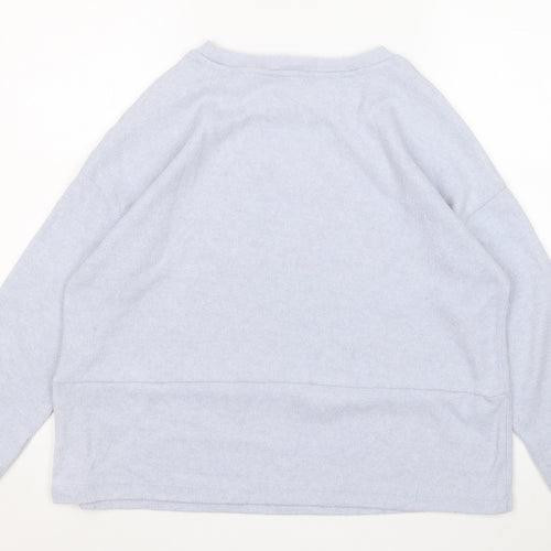 F&F Womens Blue Round Neck  Polyester Pullover Jumper Size 10