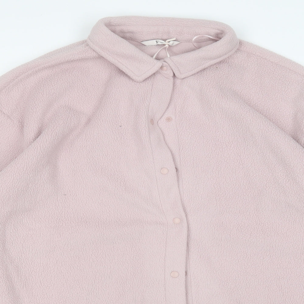 TU Womens Pink Collared  Polyester Cardigan Jumper Size 22