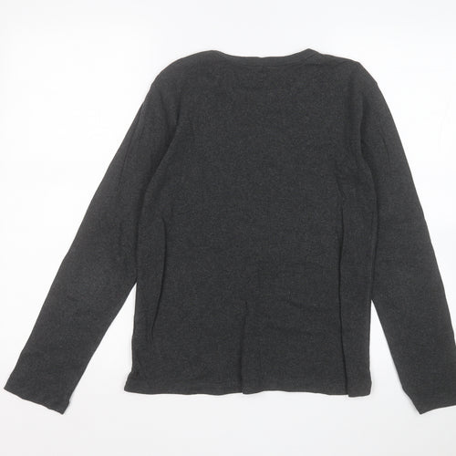 H&M Boys Grey  Cotton Basic T-Shirt Size 14-15 Years Round Neck