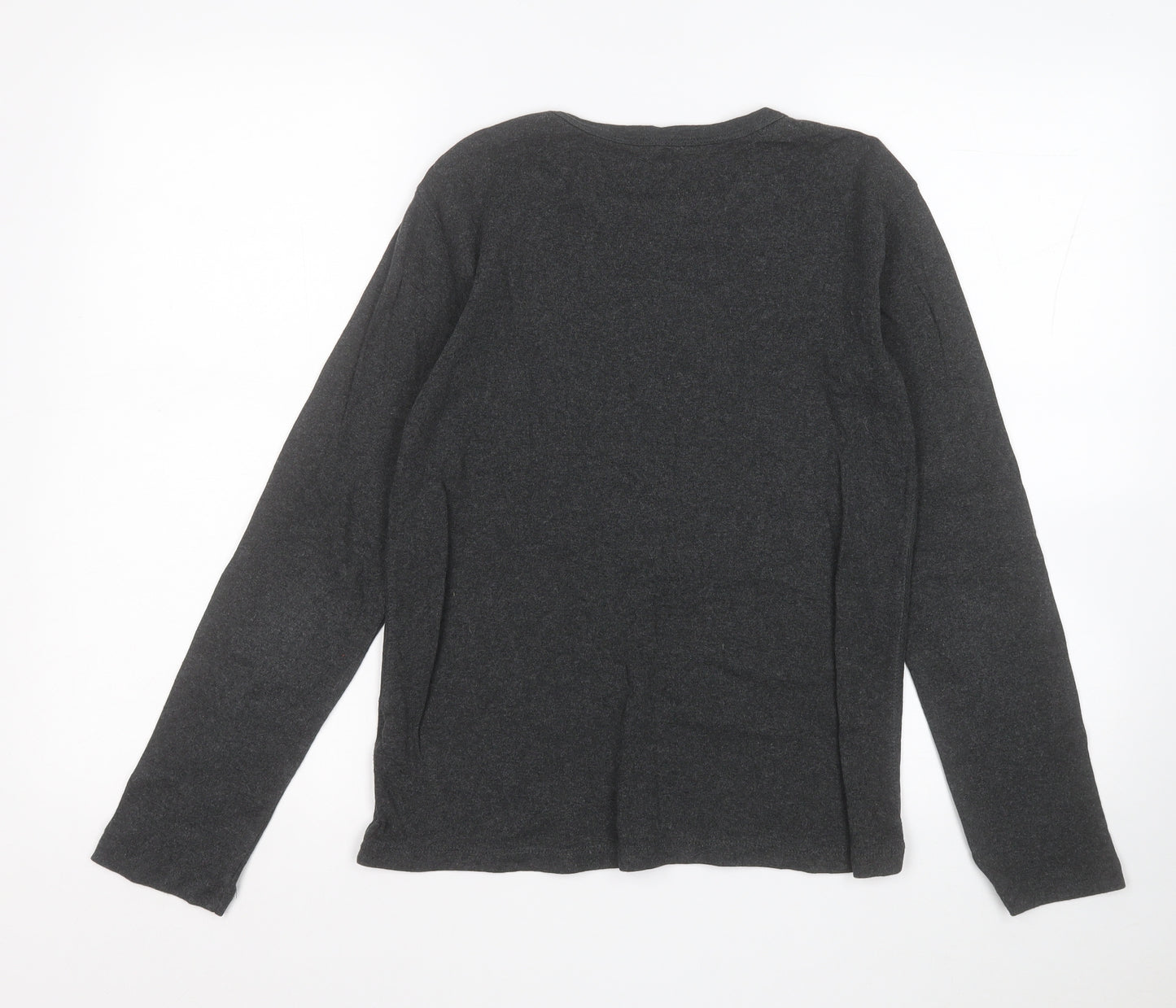 H&M Boys Grey  Cotton Basic T-Shirt Size 14-15 Years Round Neck