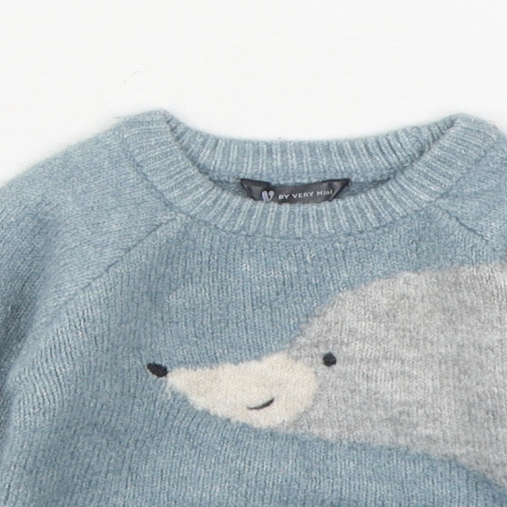 Very  Boys Blue  Acrylic Pullover Jumper Size 3-6 Months  Pullover