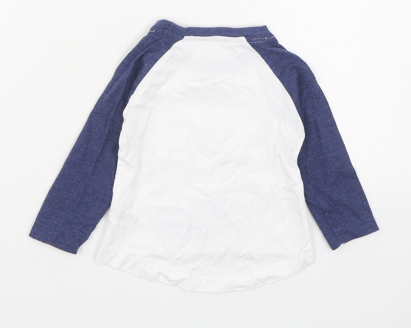 Dunnes Stores Girls White  Cotton Basic T-Shirt Size 6-9 Months Round Neck Pullover