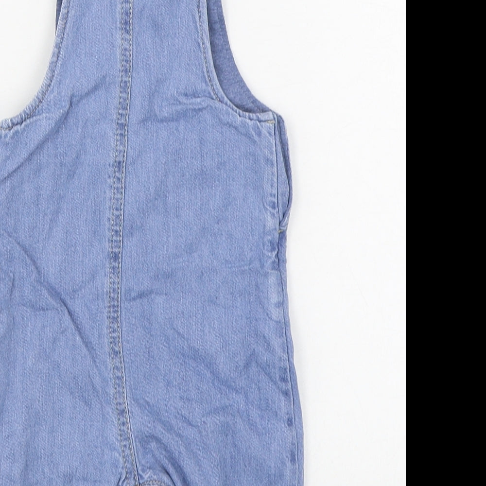 NEXT Boys Blue  Cotton Dungaree Outfit/Set Size 3-6 Months  Button