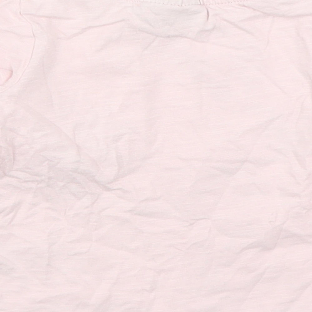 NEXT Girls Pink  100% Cotton Basic T-Shirt Size 3-6 Months Round Neck Pullover