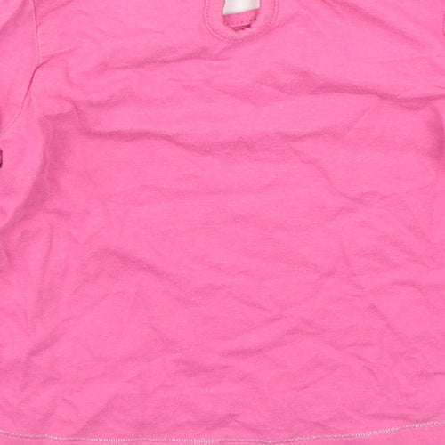 Dunnes Stores Girls Pink  100% Cotton Basic T-Shirt Size 3-6 Months Round Neck Pullover