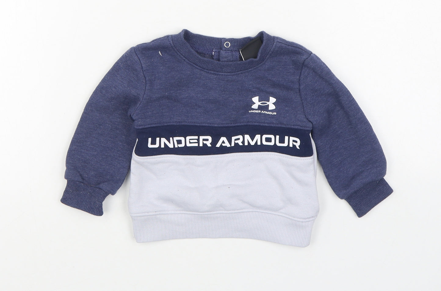 Under armour Boys Blue  Cotton Pullover Jumper Size 3-6 Months  Pullover