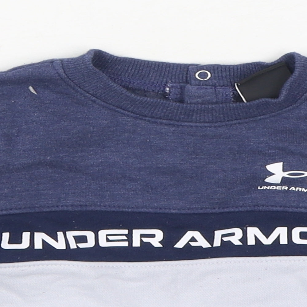 Under armour Boys Blue  Cotton Pullover Jumper Size 3-6 Months  Pullover