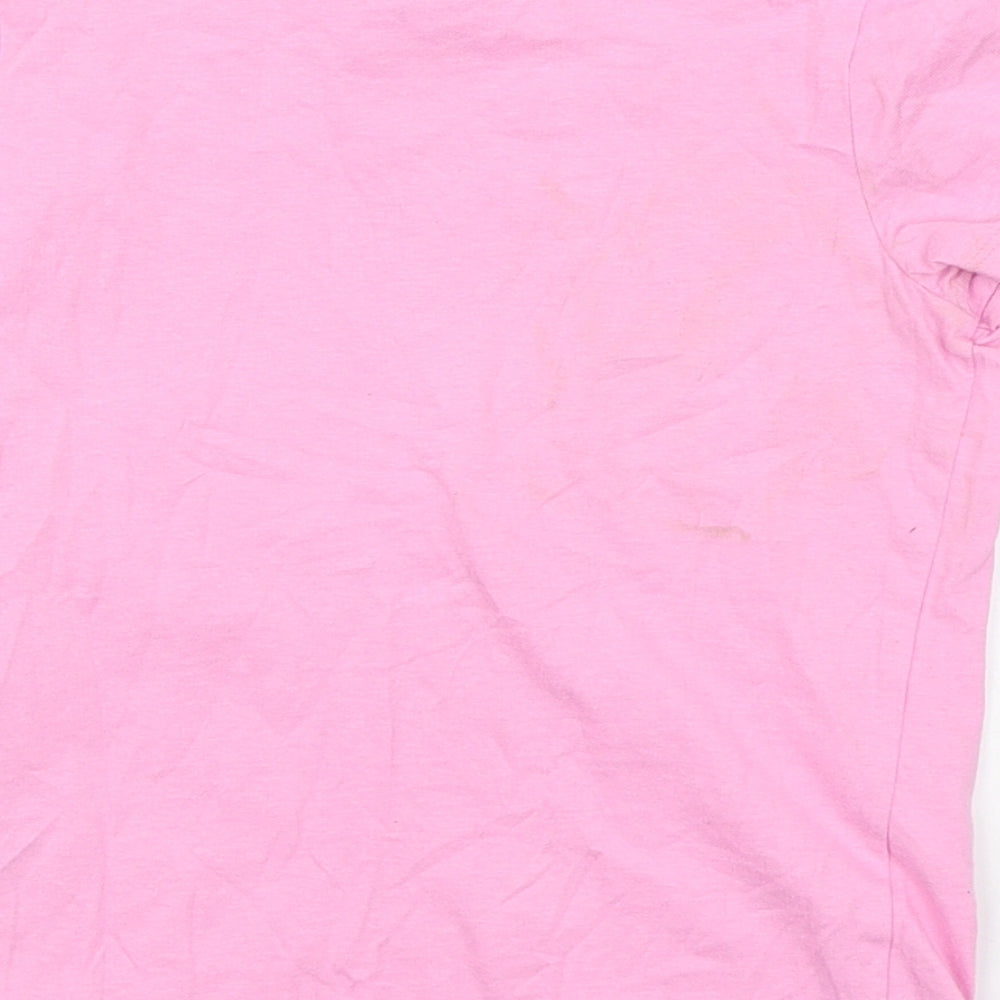 Primark Girls Pink  100% Cotton Basic T-Shirt Size 5-6 Years Round Neck Pullover