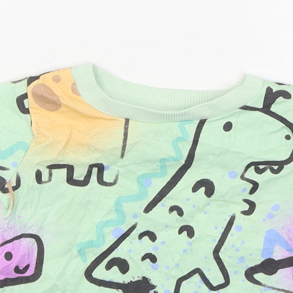 NEXT Boys Multicoloured Geometric 100% Cotton Basic T-Shirt Size 3-6 Months Round Neck Pullover