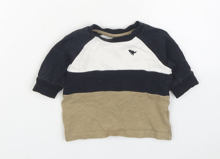 NEXT Boys Beige 100% Cotton Pullover Jumper Size 3-6 Months Pullover