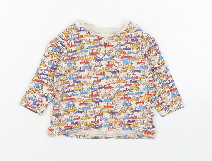 NEXT Boys Multicoloured Geometric 100% Cotton Basic T-Shirt Size 3-6 Months Round Neck Pullover