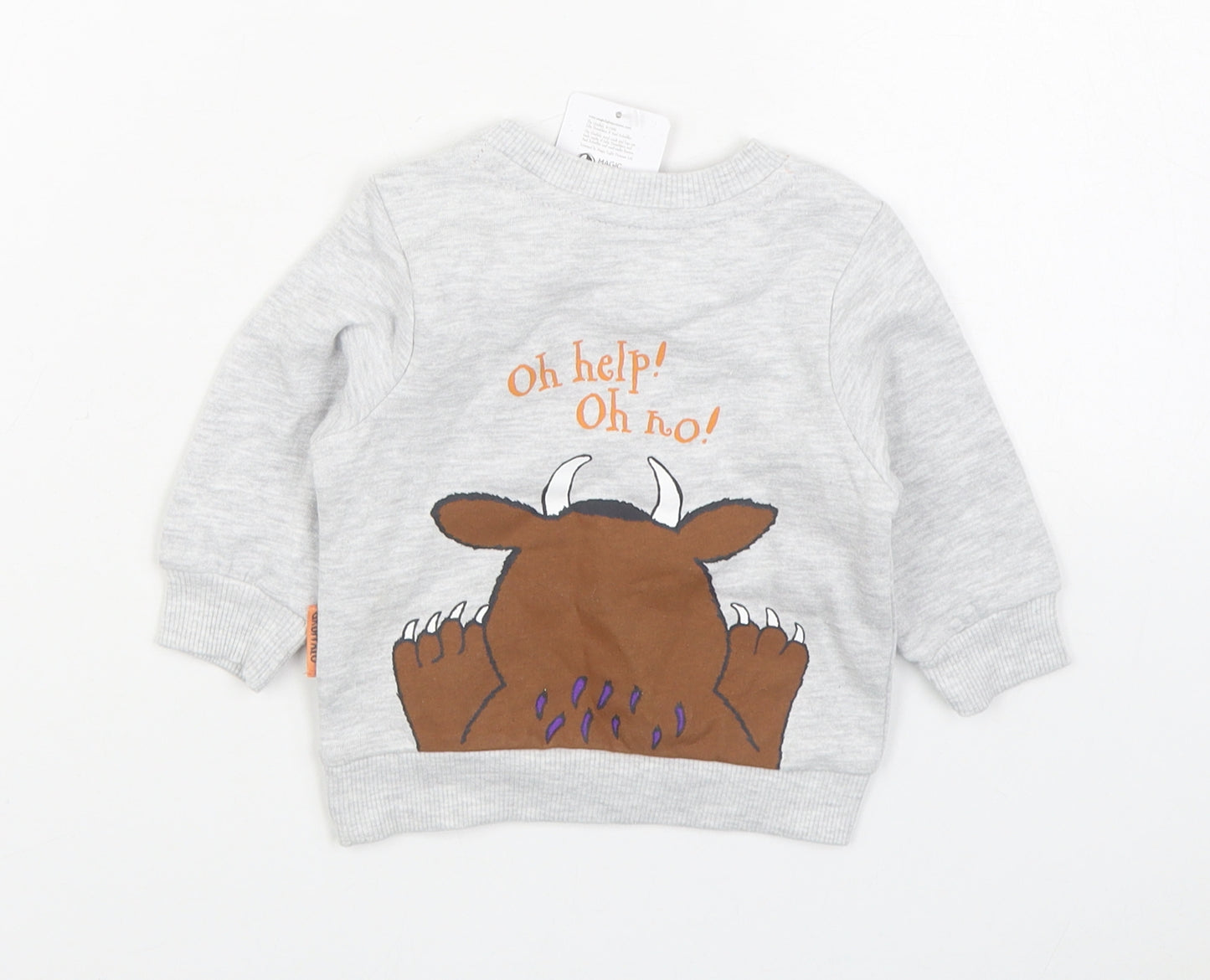 Primark Boys Grey  Cotton Pullover Jumper Size 3-6 Months  Pullover - The Gruffalo