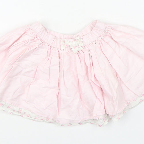 George Girls Pink Geometric 100% Cotton Pleated Skirt Size 6-9 Months