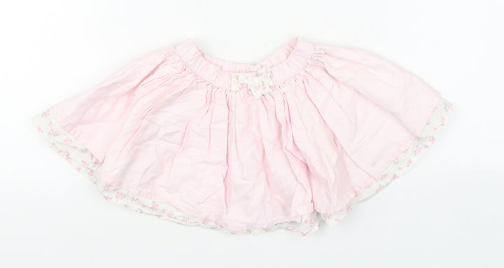 George Girls Pink Geometric 100% Cotton Pleated Skirt Size 6-9 Months