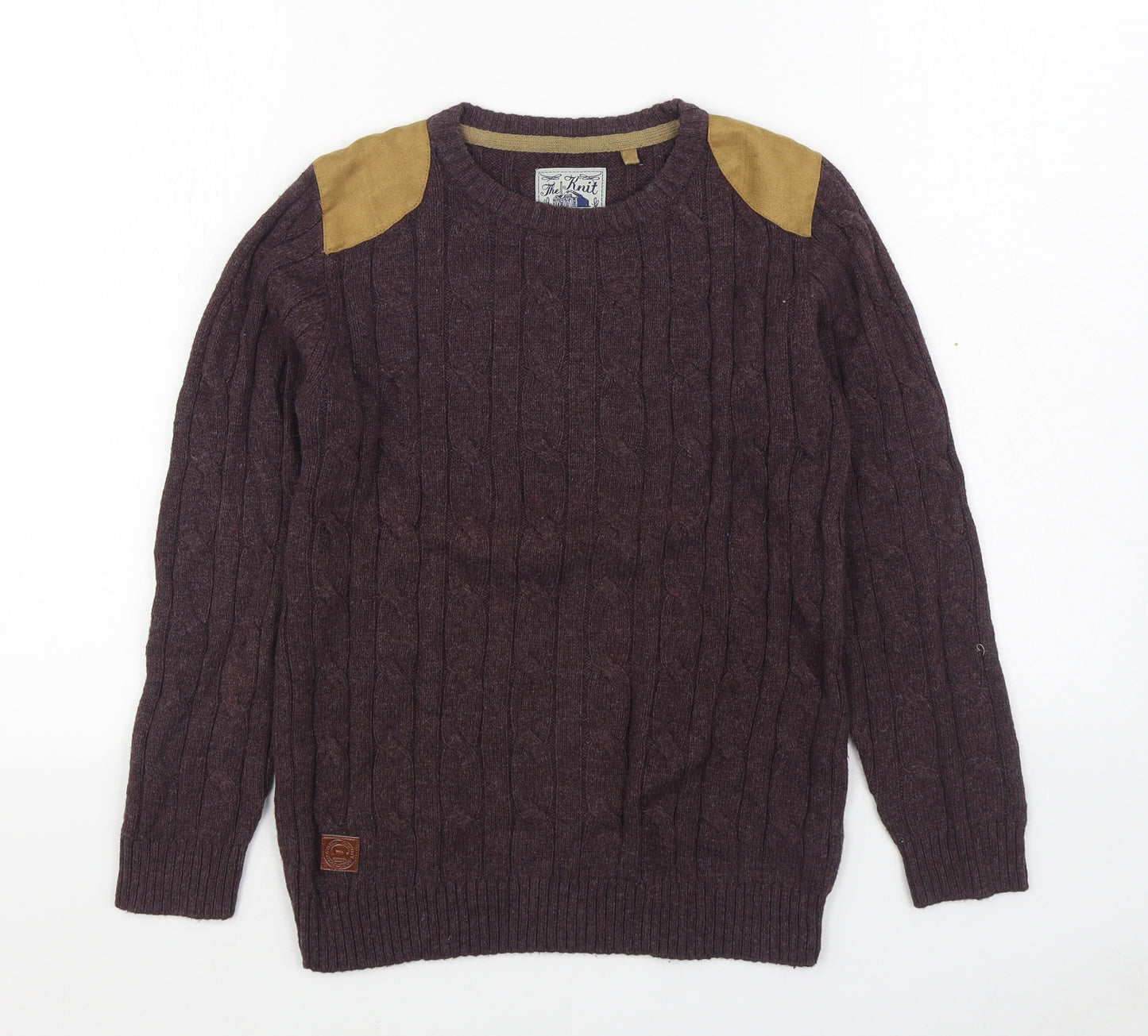 TU Boys Brown Round Neck  Cotton Pullover Jumper Size 9 Years  Pullover