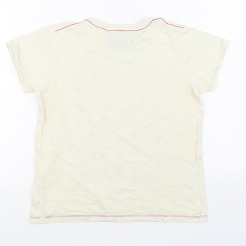 NEXT Boys Beige  100% Cotton Basic T-Shirt Size 9 Years Round Neck Pullover