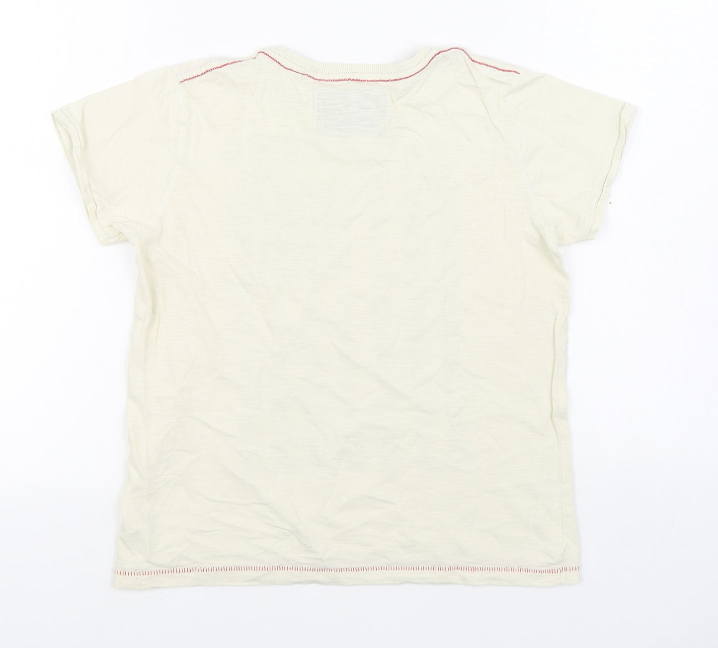 NEXT Boys Beige  100% Cotton Basic T-Shirt Size 9 Years Round Neck Pullover