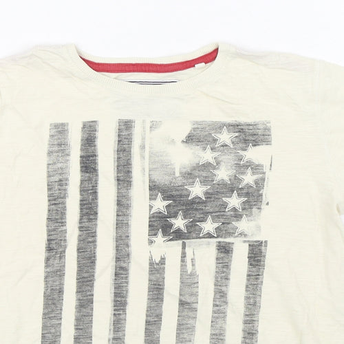 NEXT Boys Beige  100% Cotton Basic T-Shirt Size 9 Years Round Neck Pullover