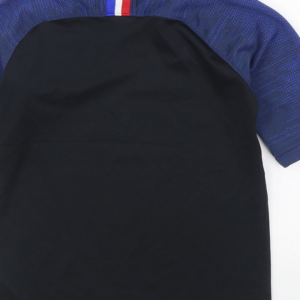 Nike Boys Black  Polyester Basic T-Shirt Size 8-9 Years Round Neck Pullover