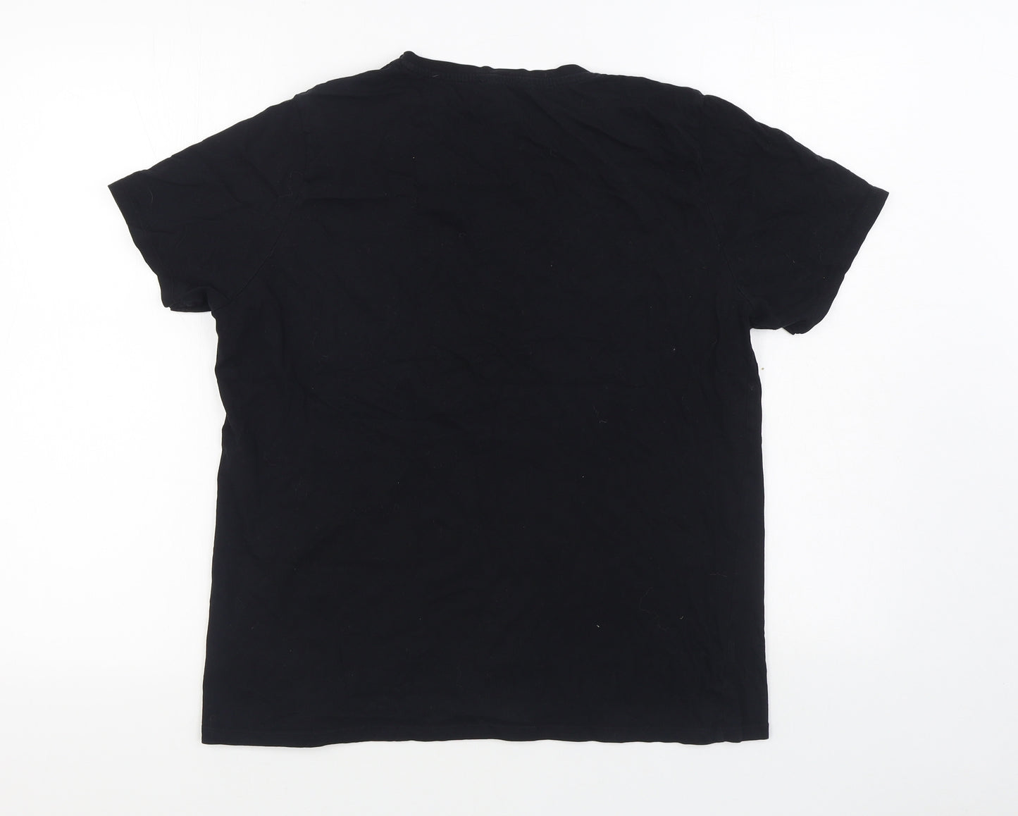 New Look Womens Black  100% Cotton Basic T-Shirt Size 16 Round Neck