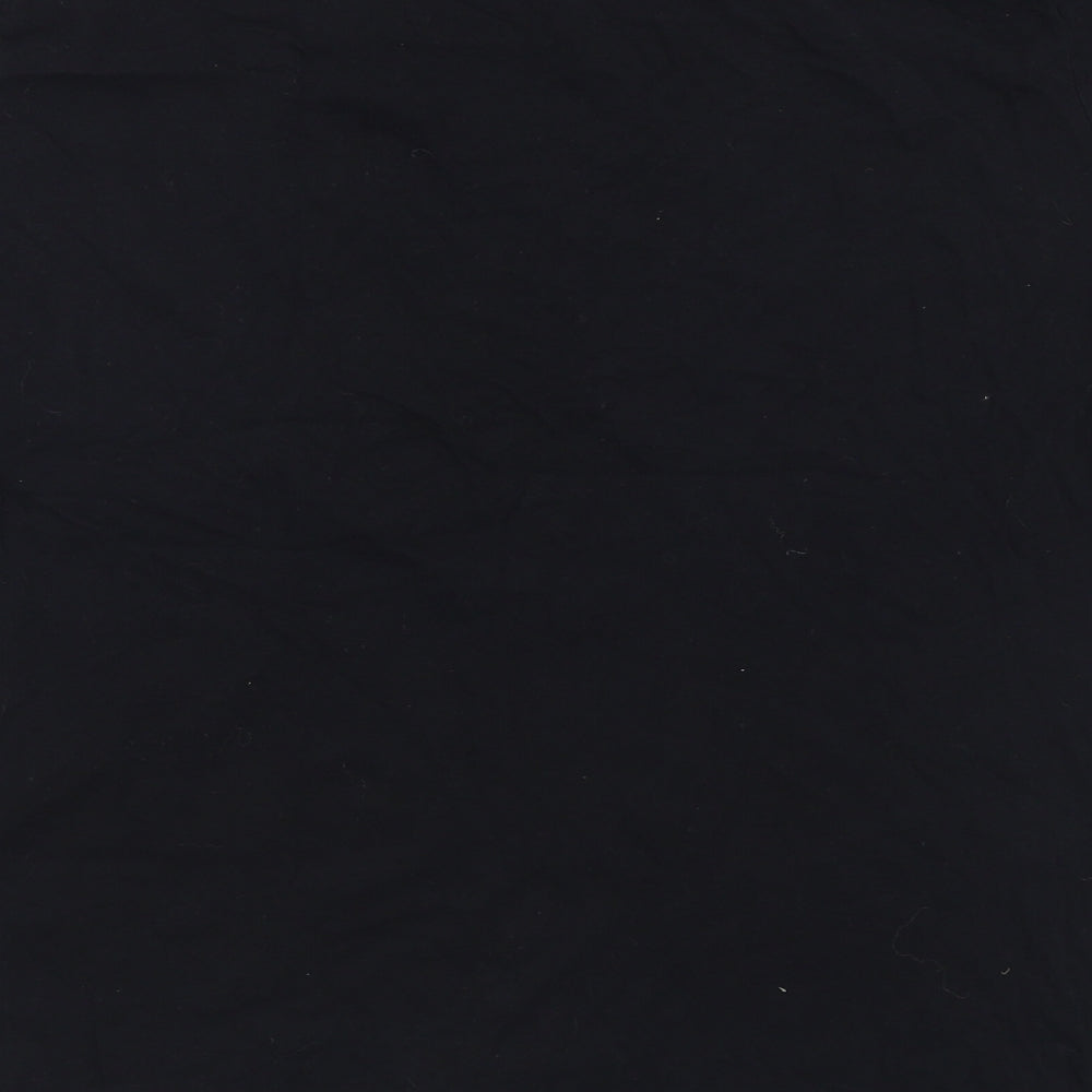 New Look Womens Black  100% Cotton Basic T-Shirt Size 16 Round Neck