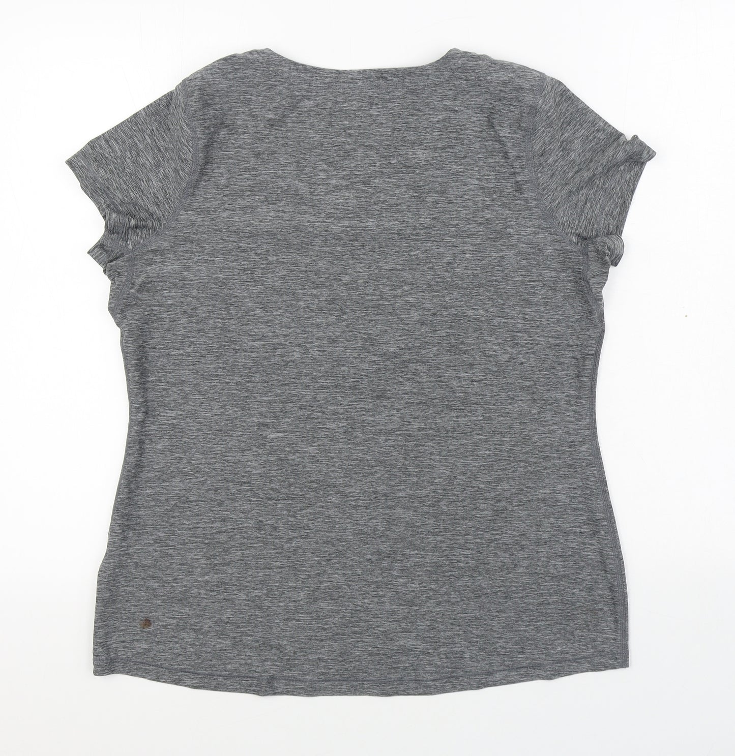 Matalan Womens Grey  Polyester Basic T-Shirt Size L Scoop Neck Pullover