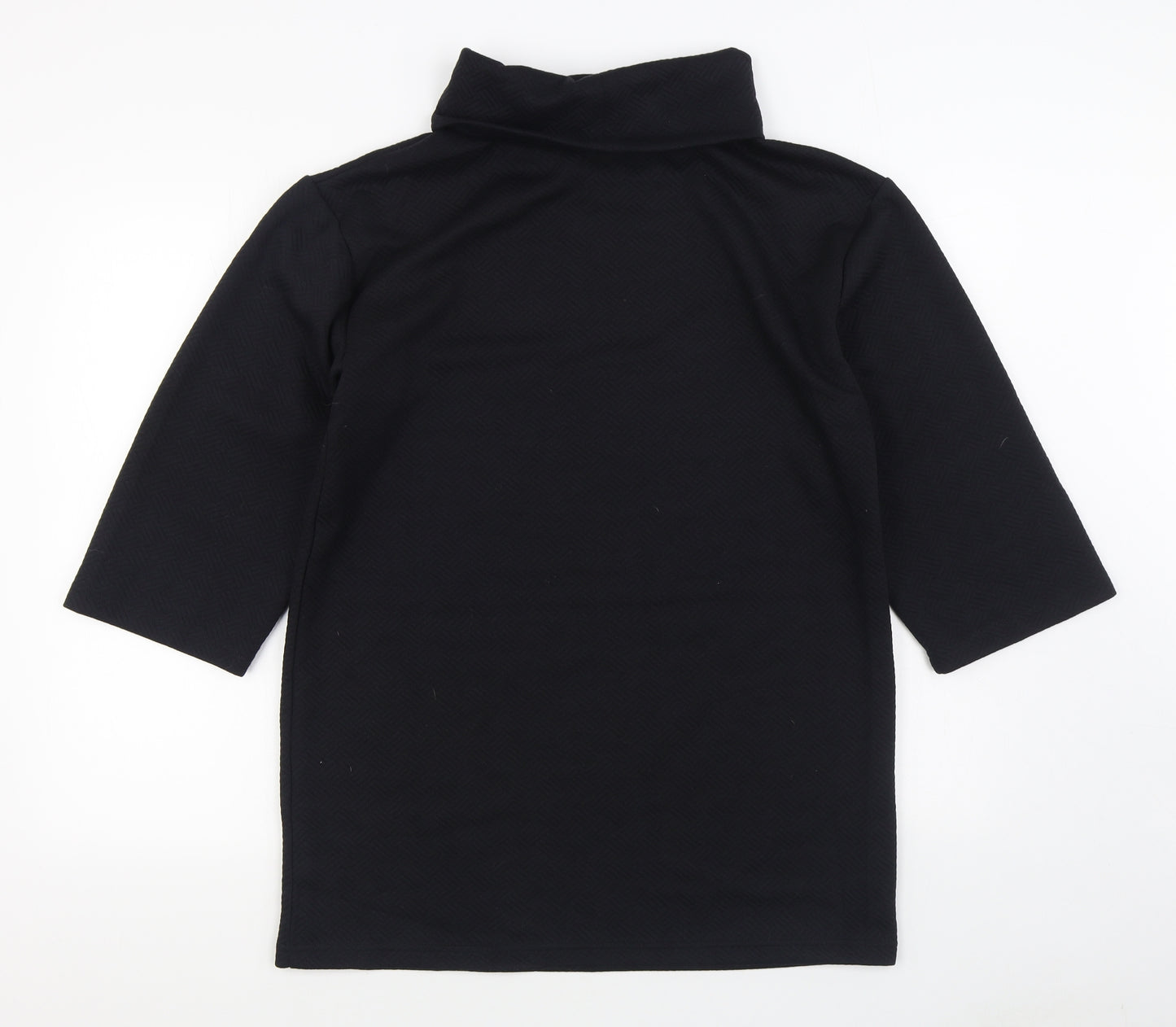 Matalan Womens Black Roll Neck  Polyester Pullover Jumper Size 12