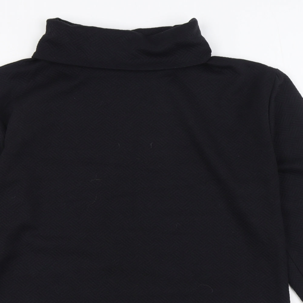 Matalan Womens Black Roll Neck  Polyester Pullover Jumper Size 12