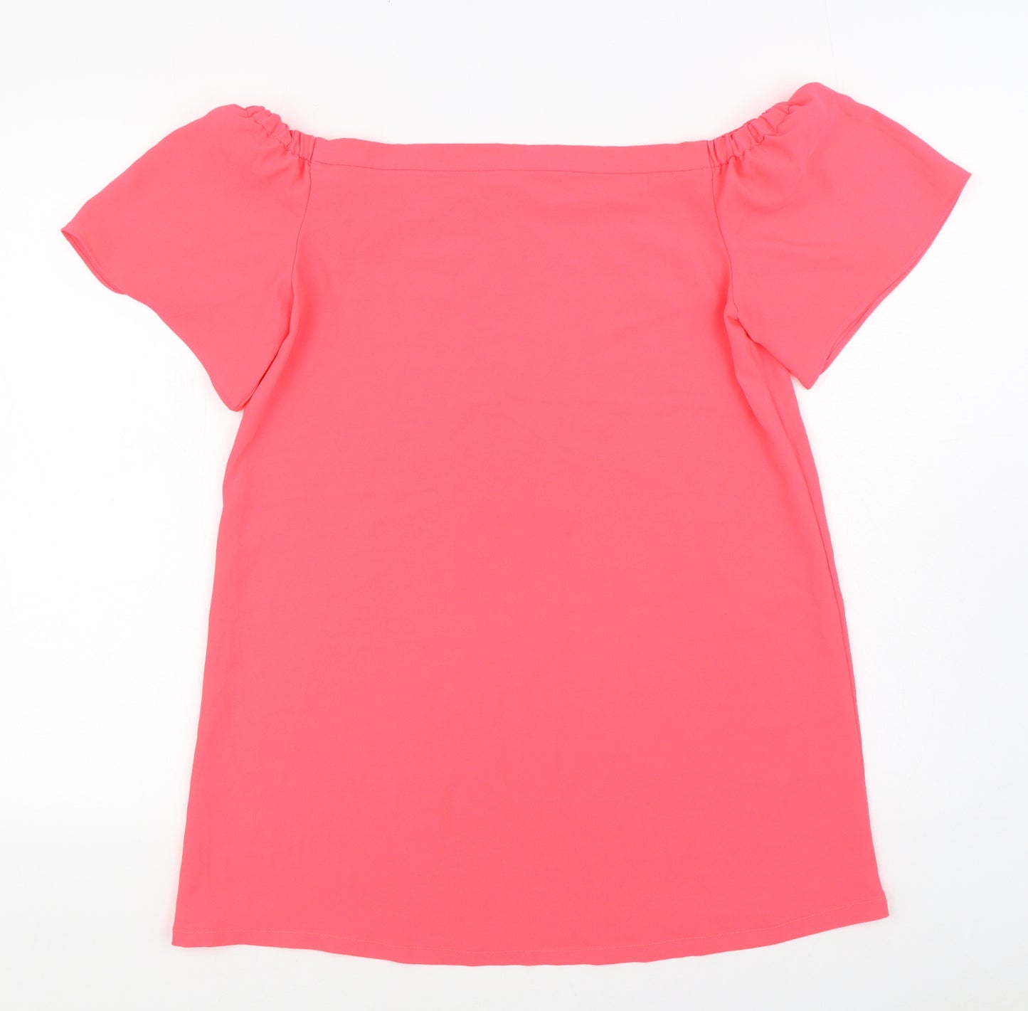 George Womens Pink  Polyester T-Shirt Dress  Size 12  Off the Shoulder Pullover