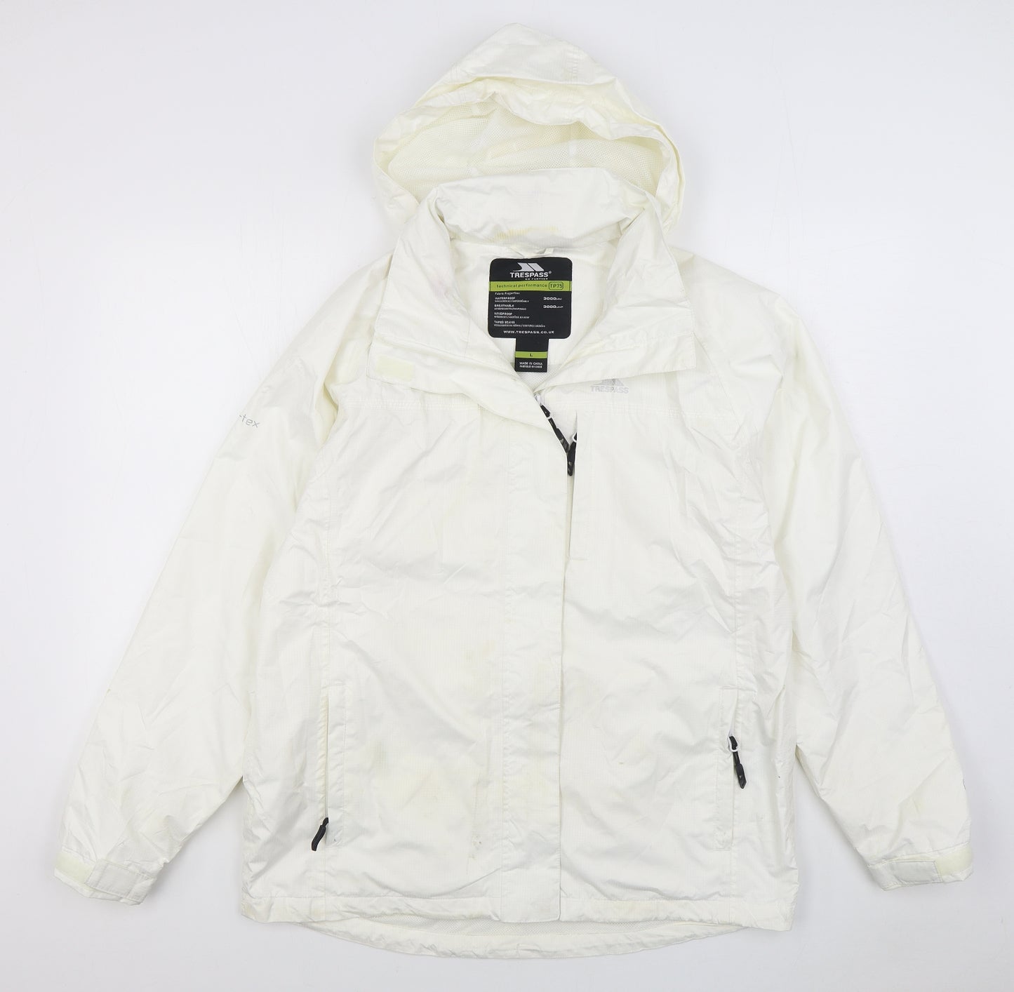 Trespass Mens White   Rain Coat Coat Size L  Zip