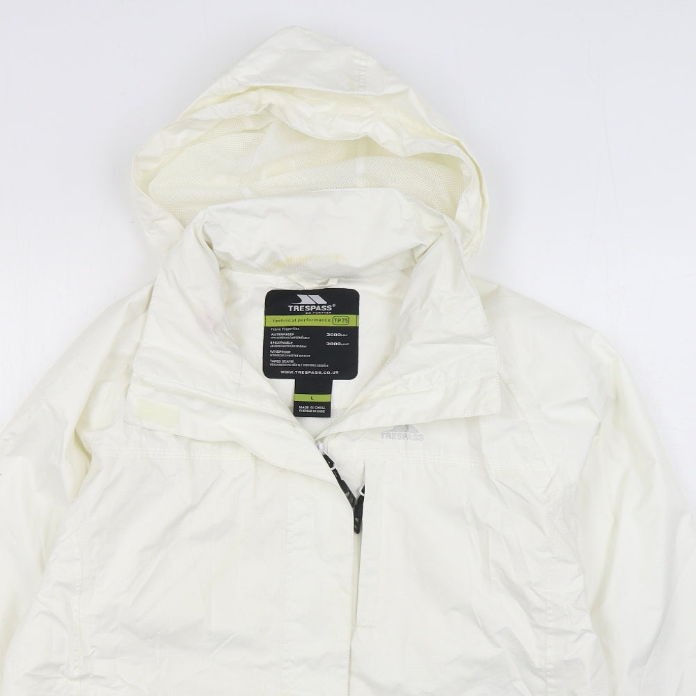 Trespass Mens White   Rain Coat Coat Size L  Zip