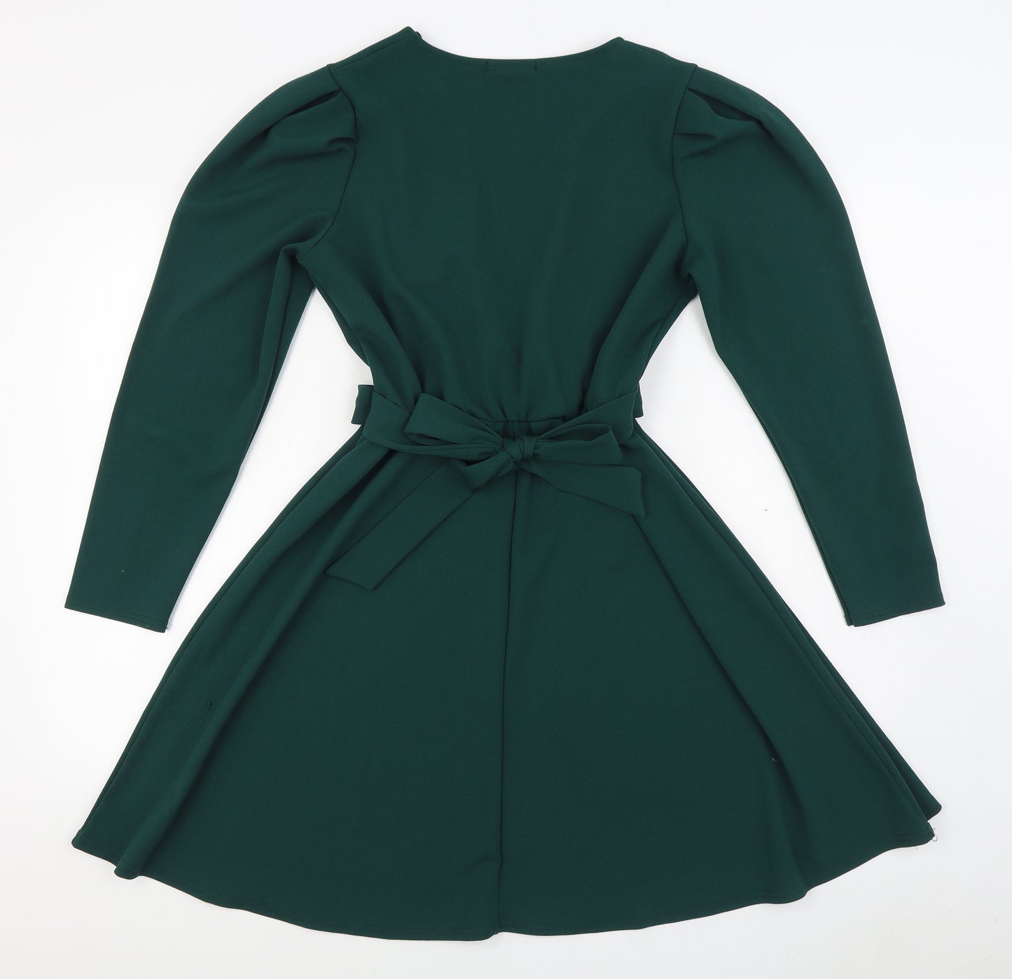Quiz Womens Green  Polyester Skater Dress  Size 14  V-Neck Pullover