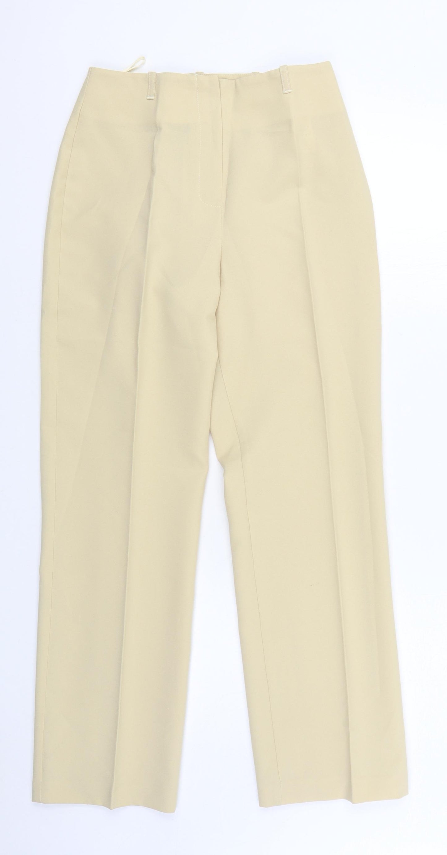 F&F Womens Beige  Polyester Trousers  Size 10 L29 in Regular Zip