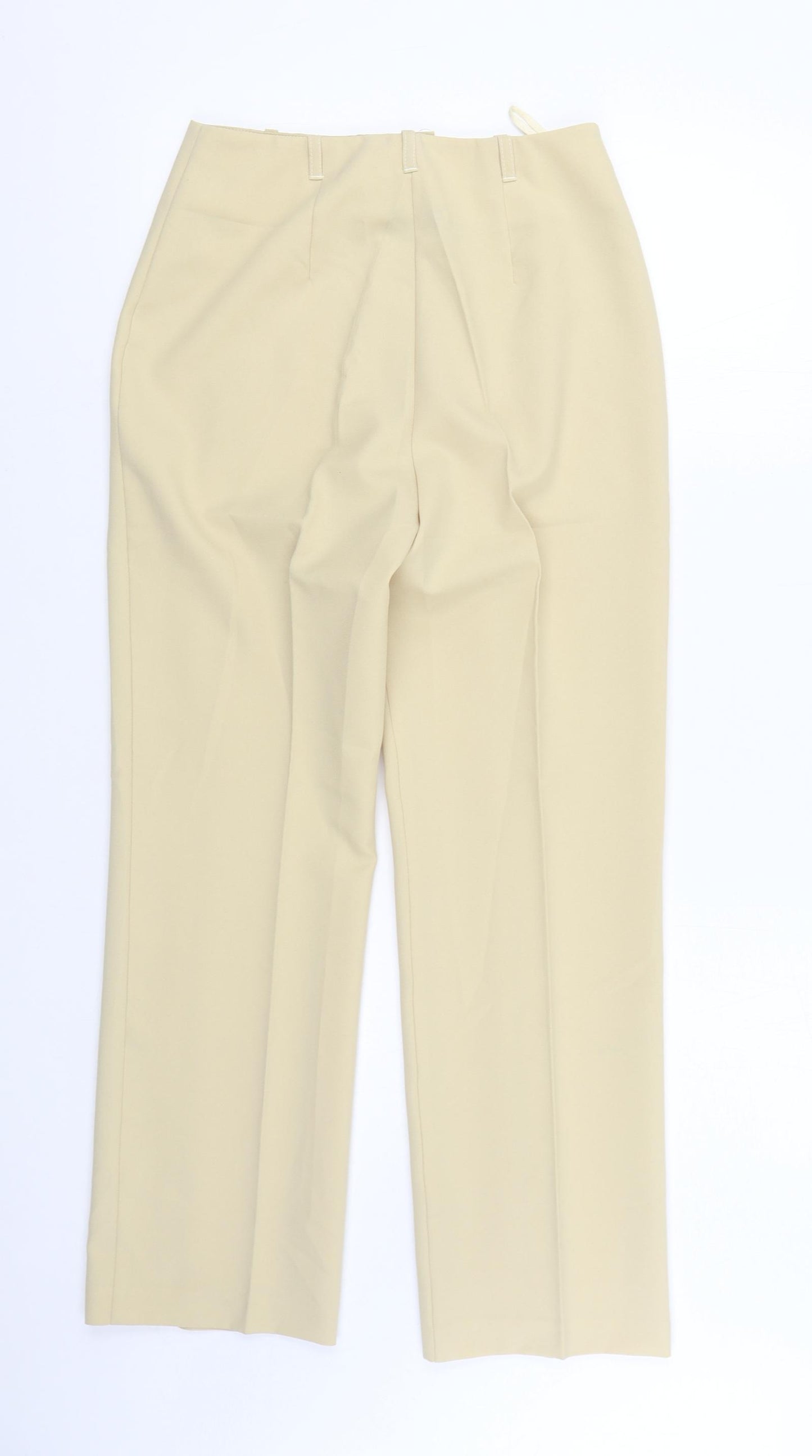 F&F Womens Beige  Polyester Trousers  Size 10 L29 in Regular Zip